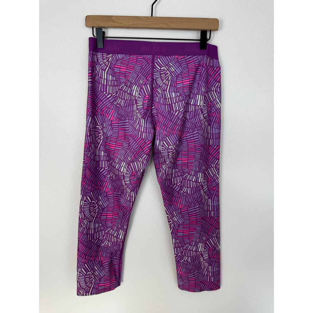 Nike Dri-FIT Purple Patterned Capri Leggings Size M - Picture 5 of 5
